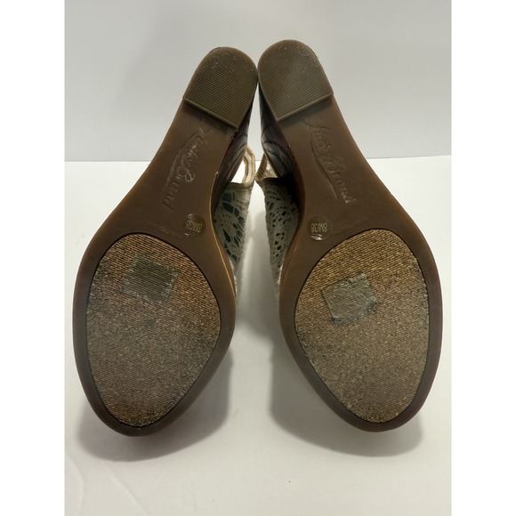 Lucky Brand Womens 8 Ankle Slingback Wedge Lace Open Toe Sandal Boho Summer Chic - Picture 7 of 10